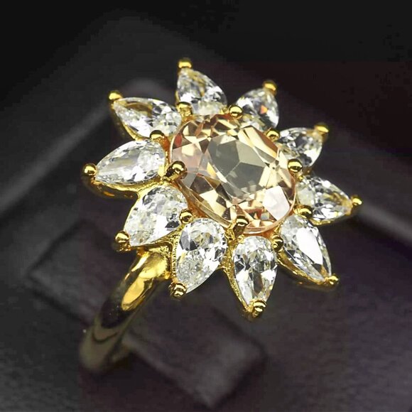 Pale Yellow Sapphire 2.72Ct 925 Sterling Silver Handmade Floral Ring Sz 6 - Picture 4 of 6
